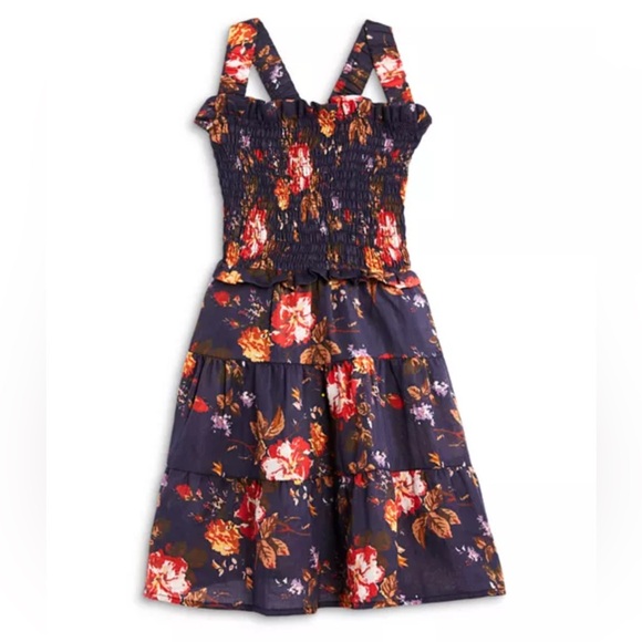 Sea New York Girls' Esme Smocked Dress in Navy Floral Size 4Y New w/Tag